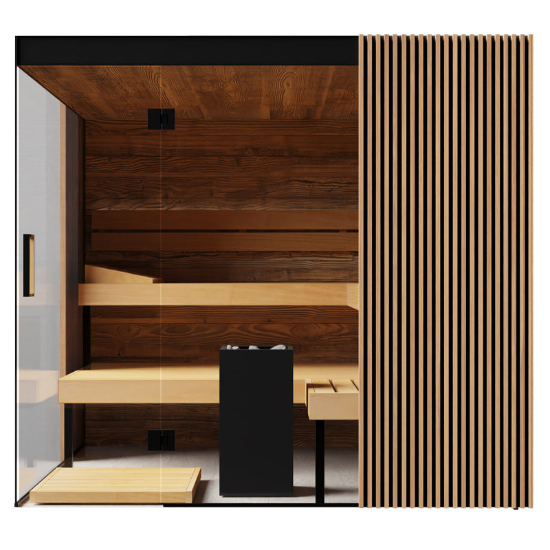 ThermaSol Aalto - Glass and Wood Panels, 3-4 Person, Indoor Sauna - Art of Spas