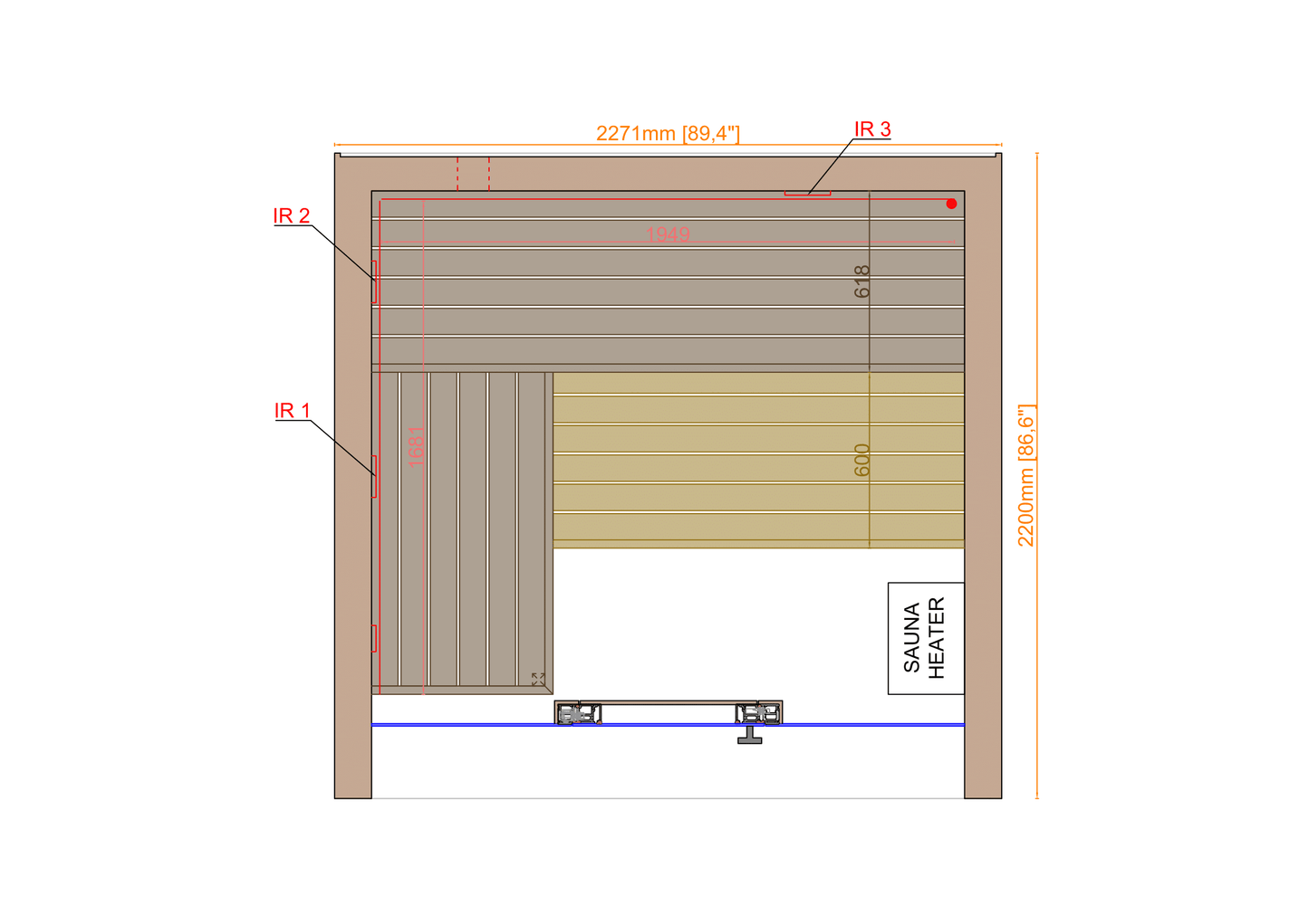 ThermaSol Fortis - Aspen, 3-4 Person, Outdoor Sauna - Art of Spas