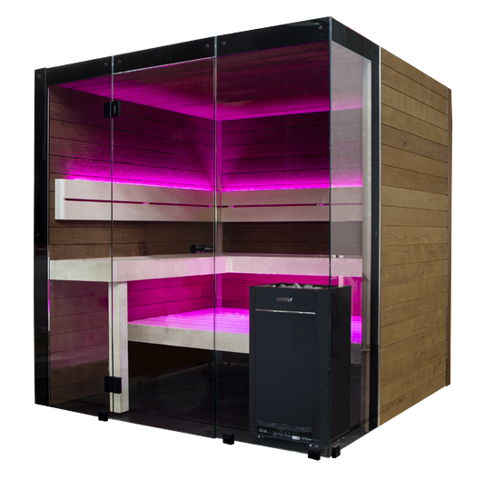 ThermaSol Block - Rustic Adler, 2-6 Person, Indoor Sauna - Art of Spas