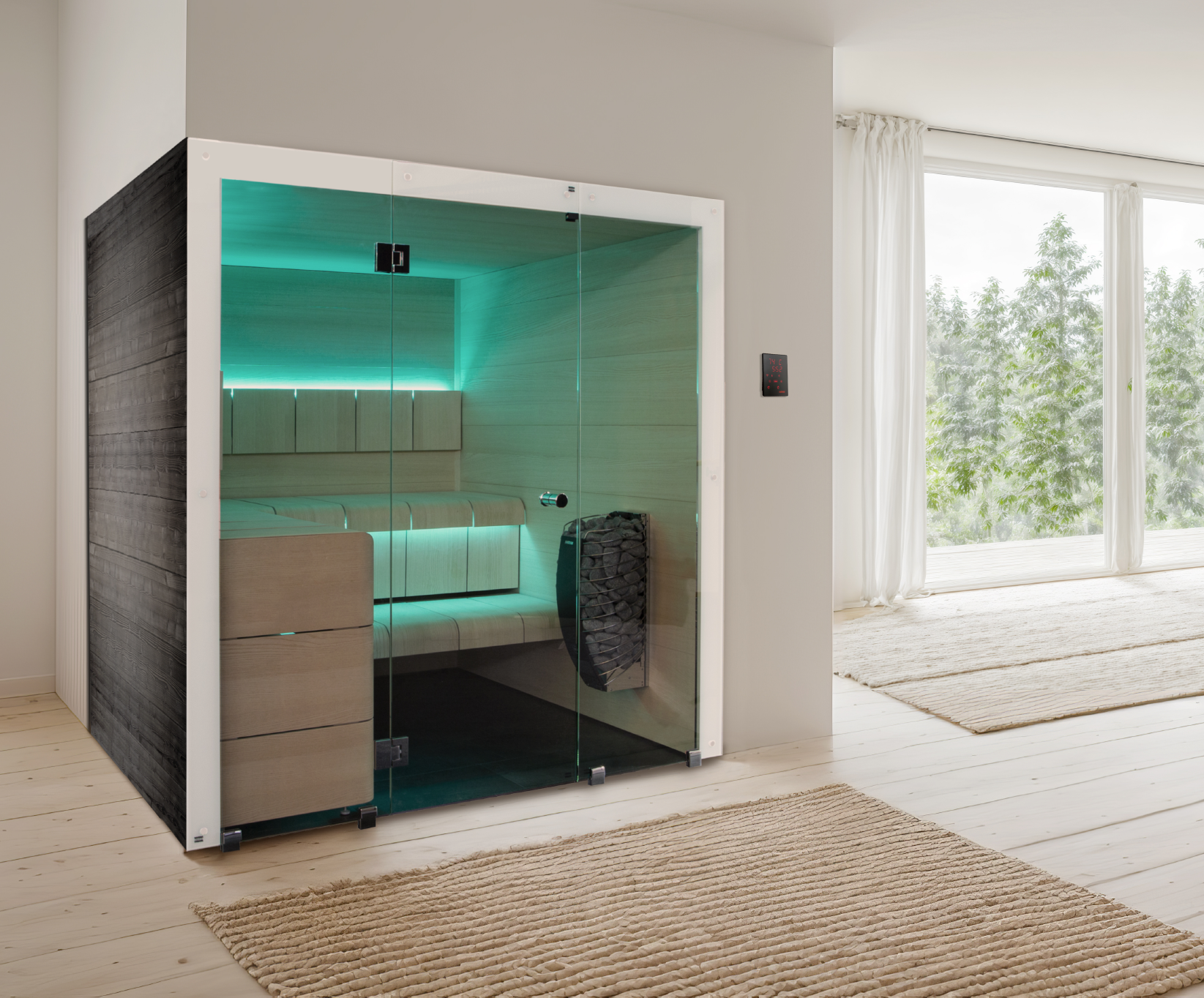 ThermaSol Ventura - Black Stained Spruce, 2-6 Person, Indoor Sauna - Art of Spas