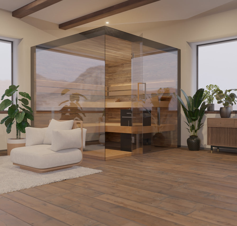 ThermaSol Lumaria - Glass, 2-6 Person, Indoor Sauna - Art of Spas