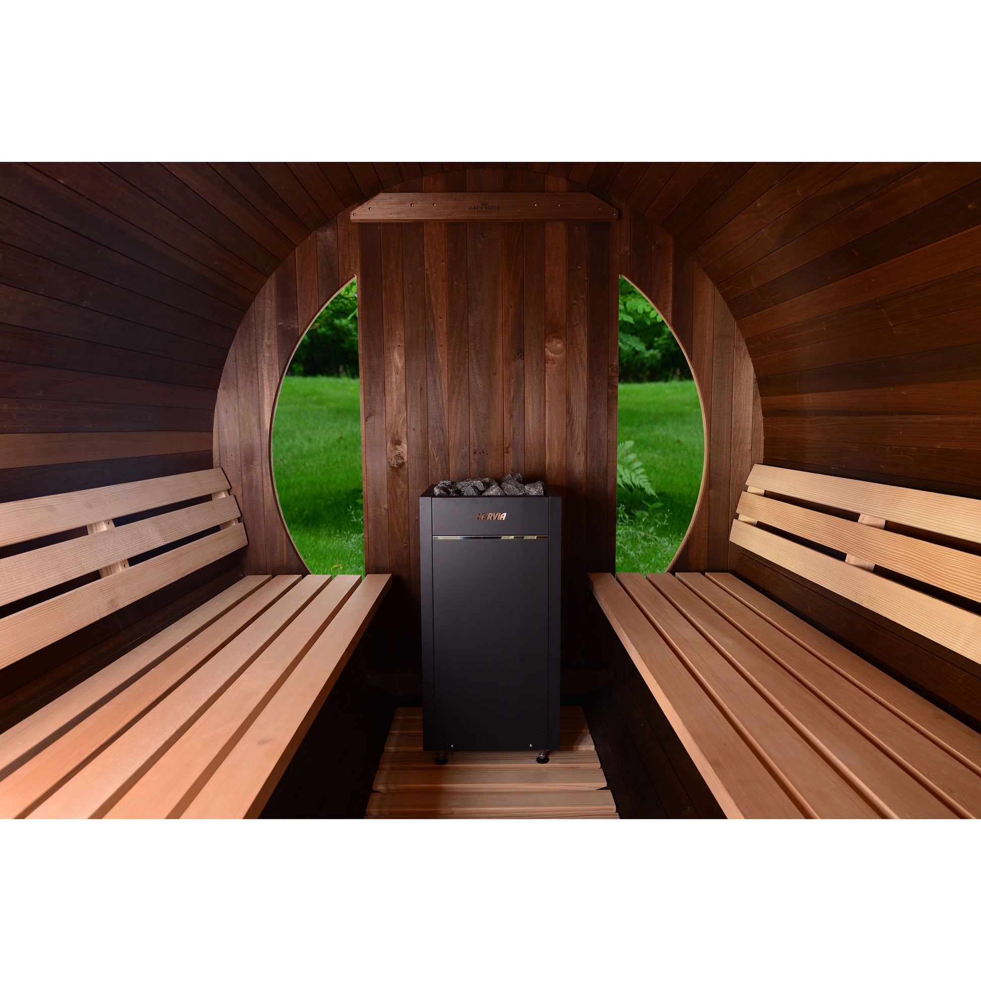 ThermaSol Phoenix - Popular, Onyx Stainless Steel, 4-6 Person, Barrel Sauna - Art of Spas