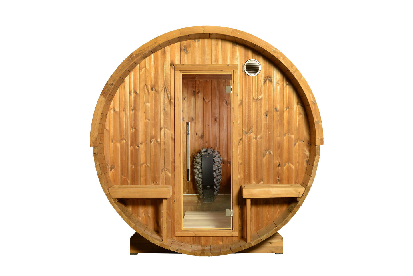 ThermaSol Magnus - Nordic Pine, 4-6 Person, Outdoor Canopy Barrel Sauna - Art of Spas