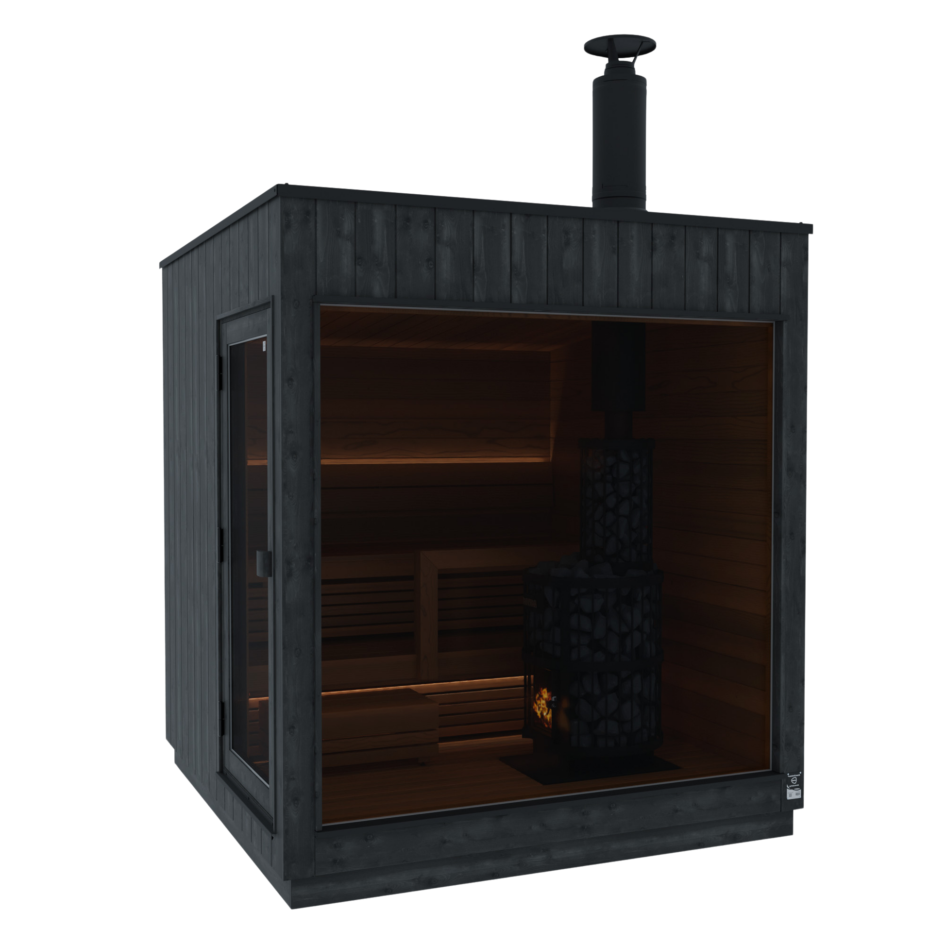 ThermaSol Nordic Misty - Dark Nordic Spruce, 2-6 Person, Outdoor Sauna - Art of Spas