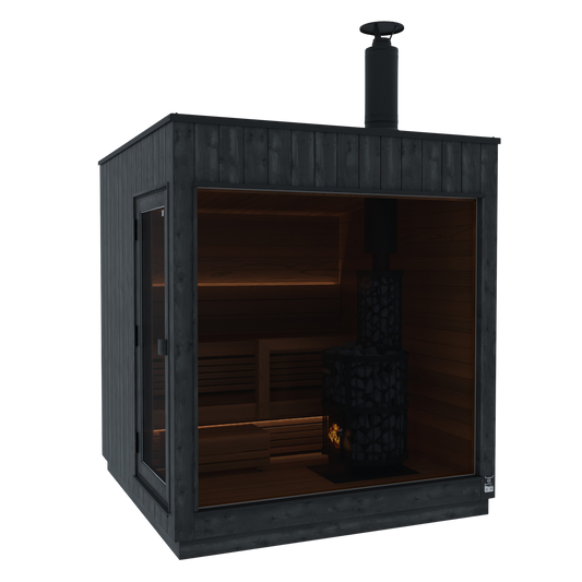 ThermaSol Nordic Misty - Dark Nordic Spruce, 2-6 Person, Outdoor Sauna - Art of Spas
