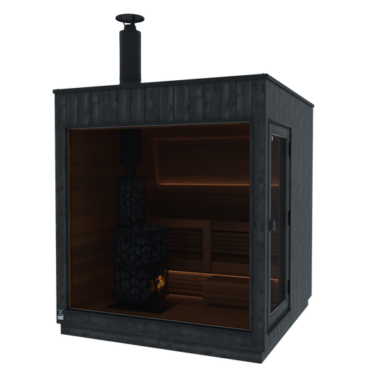 ThermaSol Nordic Misty - Dark Nordic Spruce, 2-6 Person, Outdoor Sauna - Art of Spas