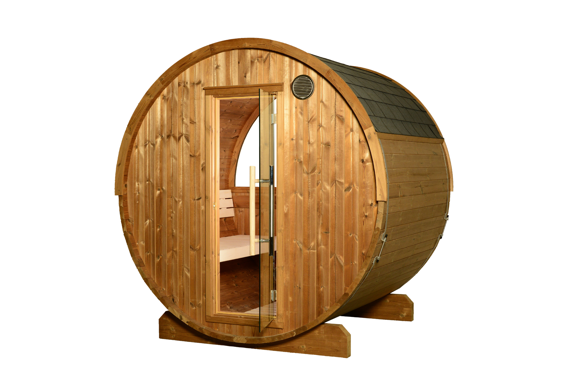 ThermaSol Takoa - Nordic Pine, 4-6 Person, Outdoor Barrel Sauna - Art of Spas