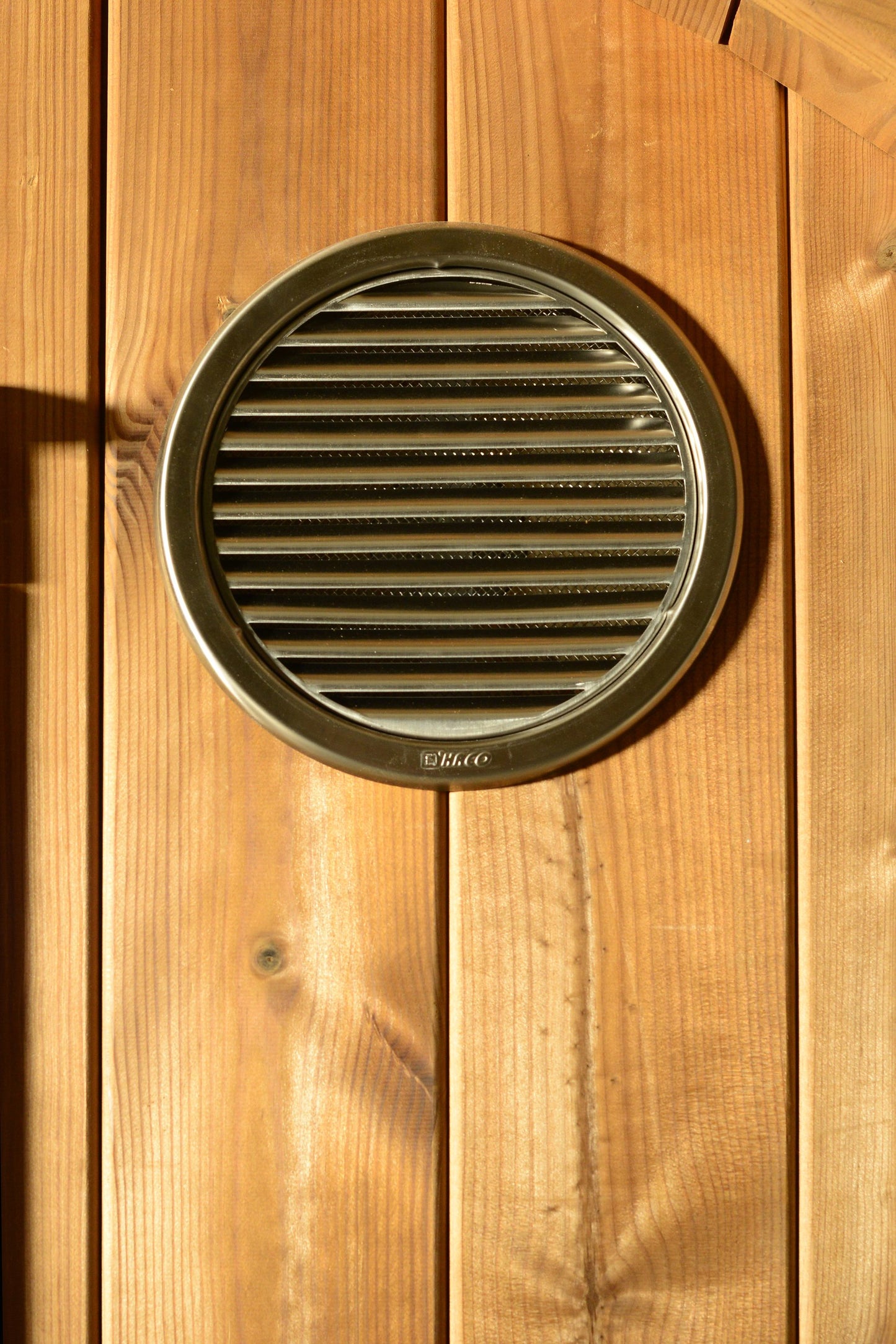 ThermaSol Evander - Nordic Pine, 4-6 Person, Half-Moon Window, Outdoor Canopy Barrel Sauna - Art of Spas