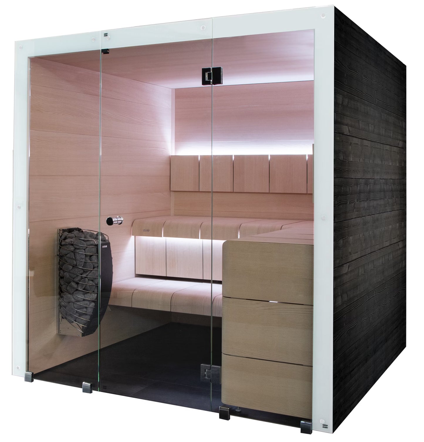 ThermaSol Ventura - Black Stained Spruce, 2-6 Person, Indoor Sauna - Art of Spas