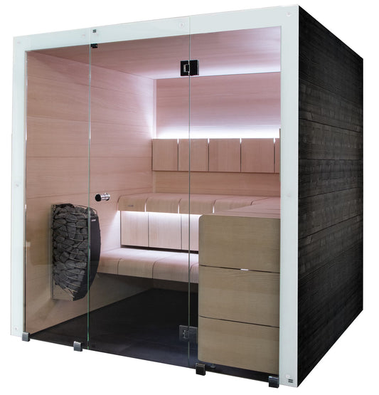 ThermaSol Ventura - Black Stained Spruce, 2-6 Person, Indoor Sauna - Art of Spas