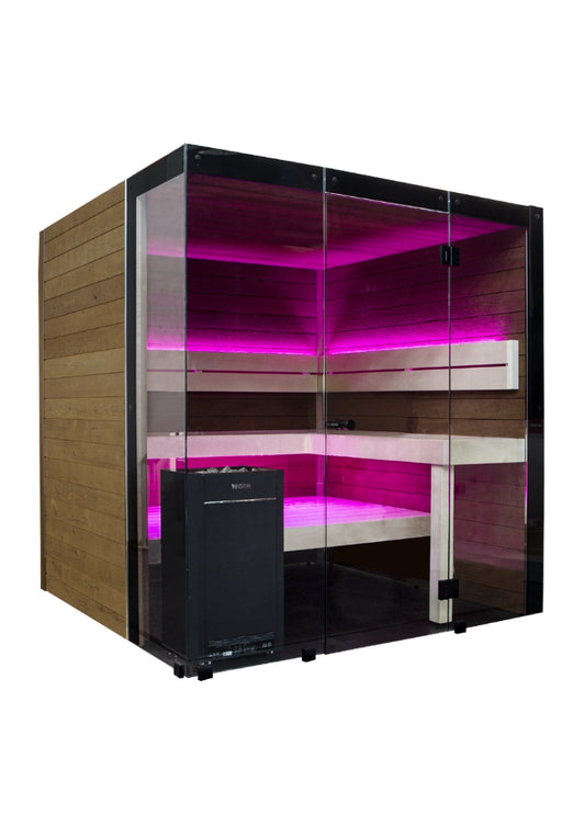 ThermaSol Block - Rustic Adler, 2-6 Person, Indoor Sauna - Art of Spas
