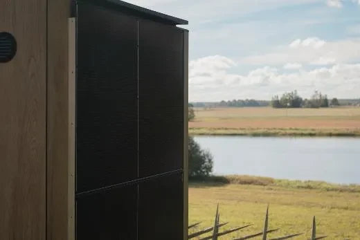 ThermaSol Solaris - Tile Oak, 2-5 Person, Solar-Powered Outdoor Sauna - Art of Spas