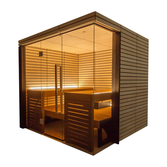 ThermaSol Lindea View - Thermo-Lime Wood, 2-6 Person, Indoor Sauna - Art of Spas
