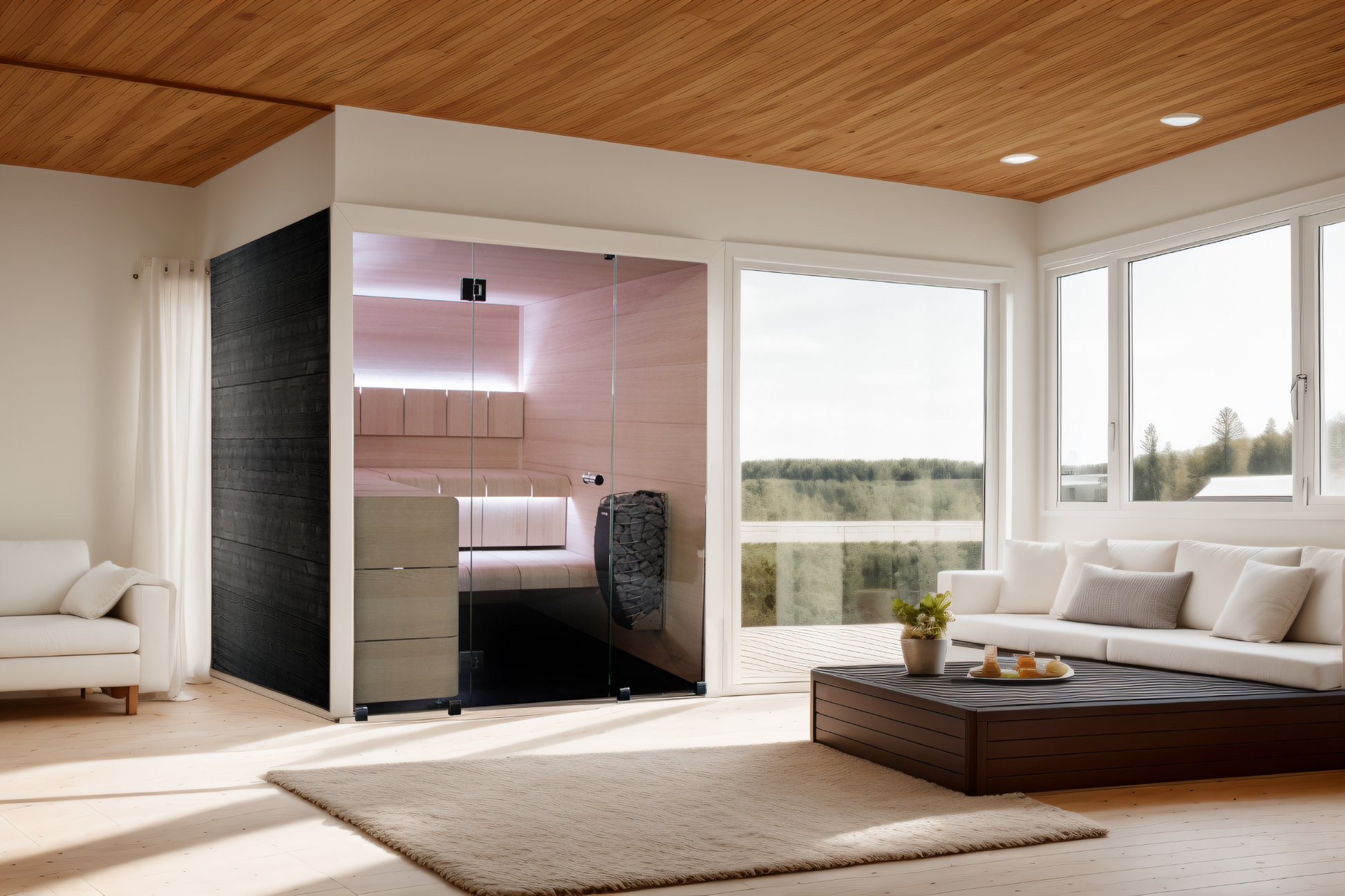 ThermaSol Ventura - Black Stained Spruce, 2-6 Person, Indoor Sauna - Art of Spas