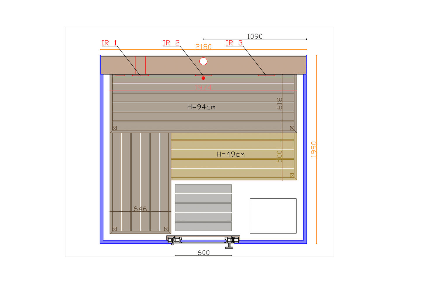 ThermaSol Vue - Front Panoramic Glass, 3-4 Person, Outdoor Sauna - Art of Spas