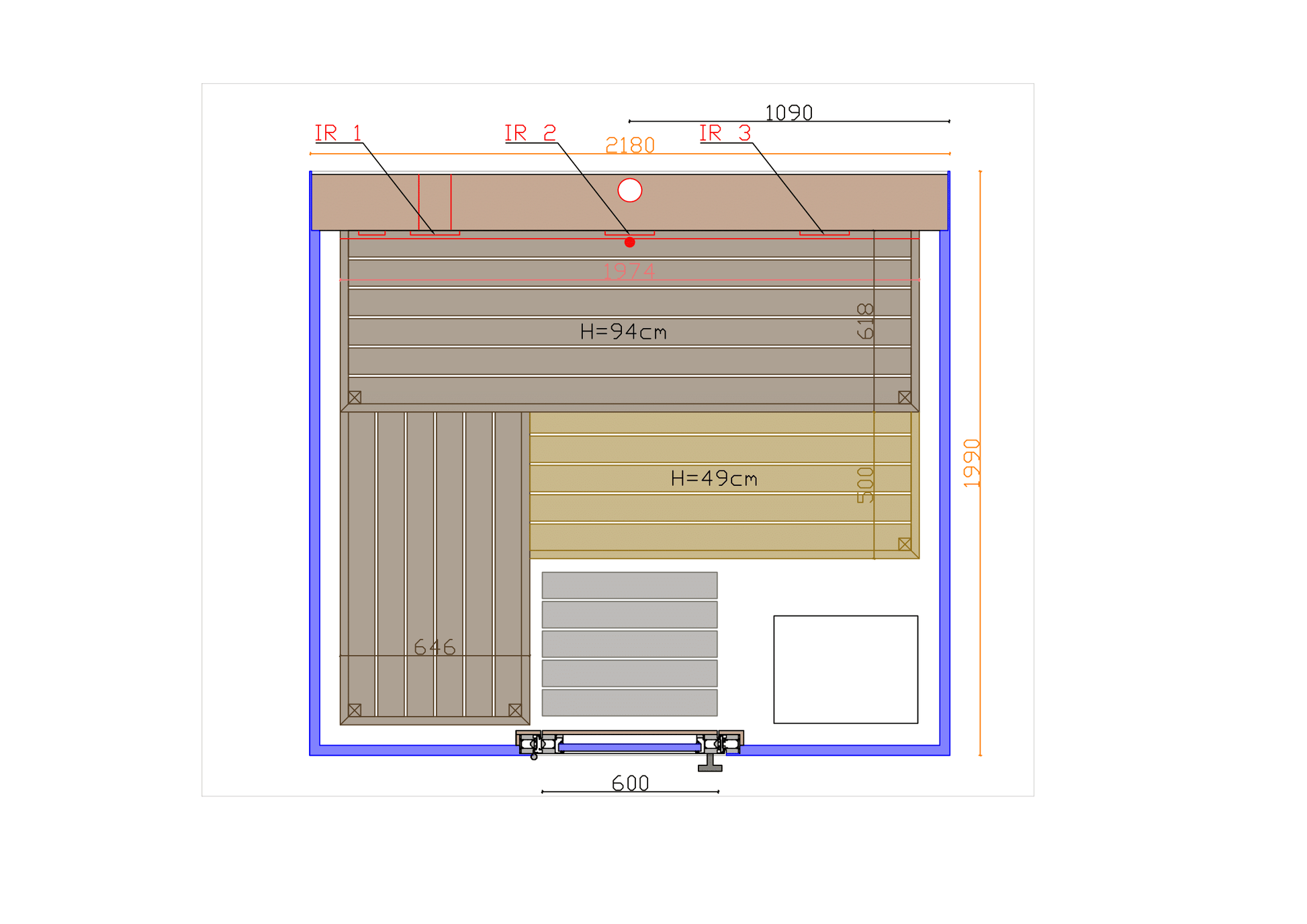 ThermaSol Vue - Front Panoramic Glass, 3-4 Person, Outdoor Sauna - Art of Spas