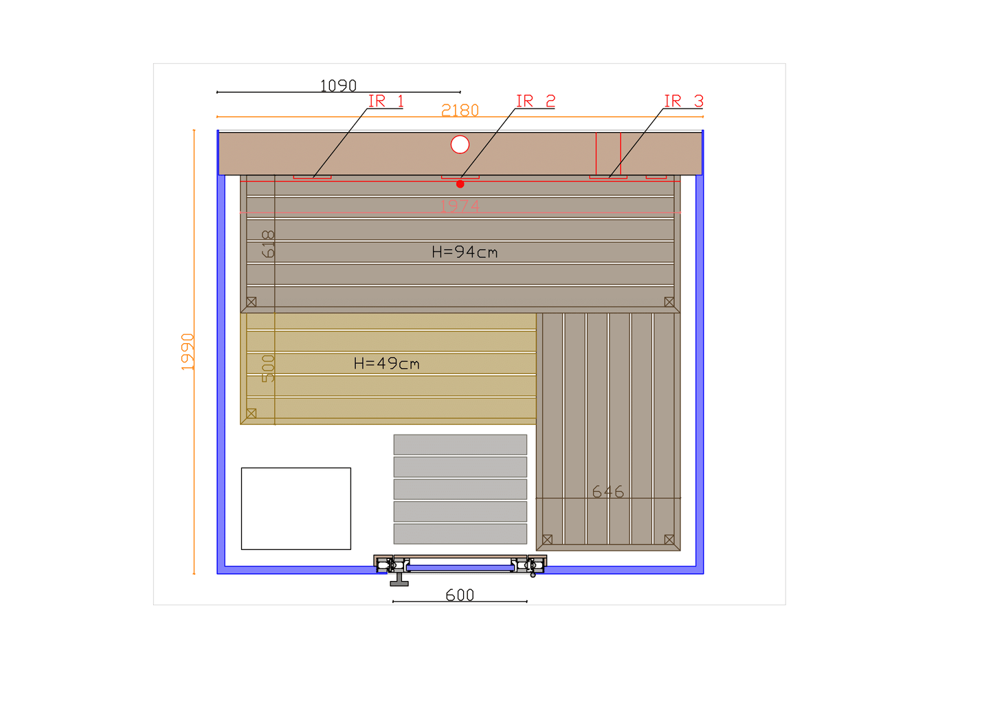 ThermaSol Vue - Front Panoramic Glass, 3-4 Person, Outdoor Sauna - Art of Spas