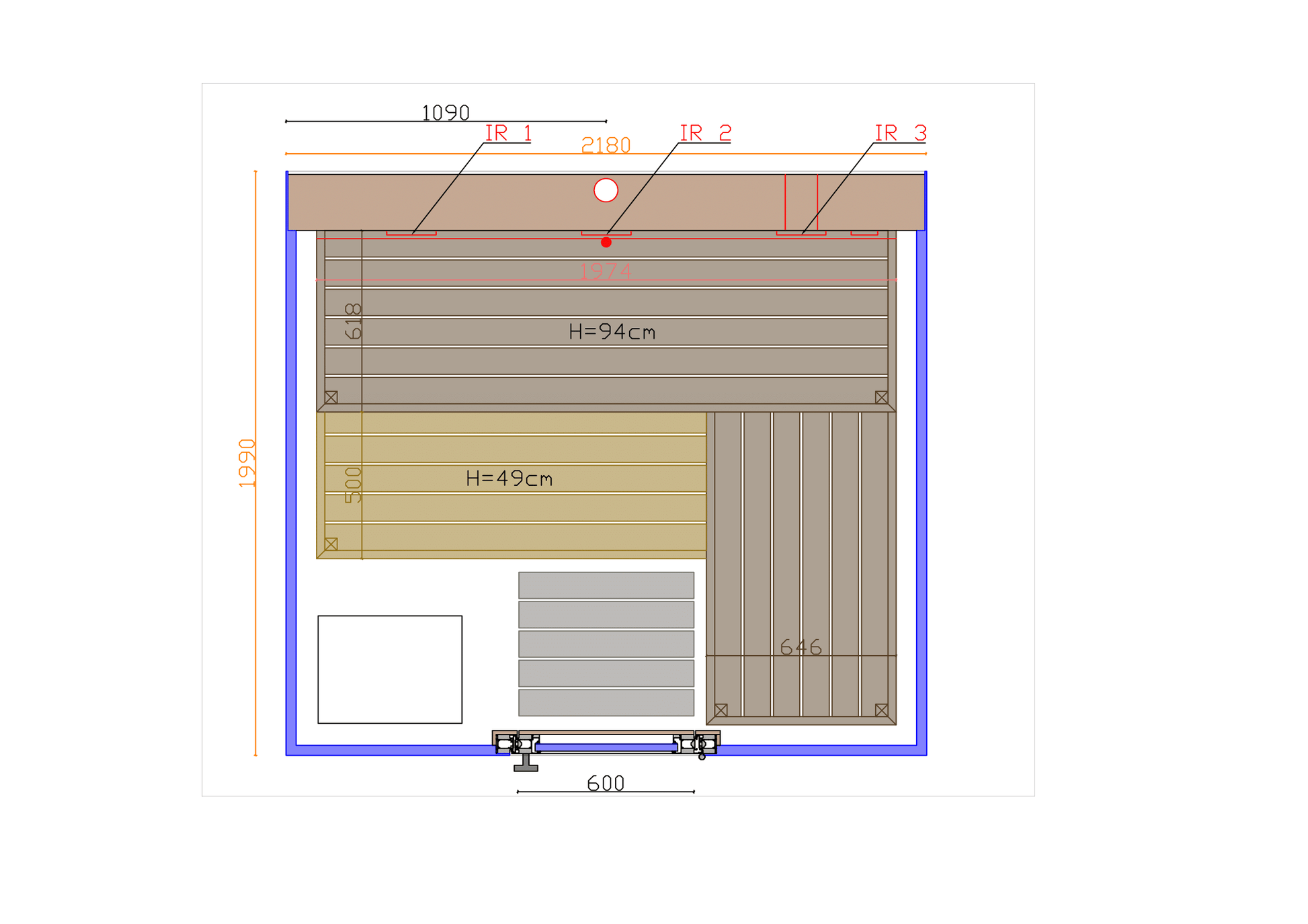 ThermaSol Vue - Front Panoramic Glass, 3-4 Person, Outdoor Sauna - Art of Spas