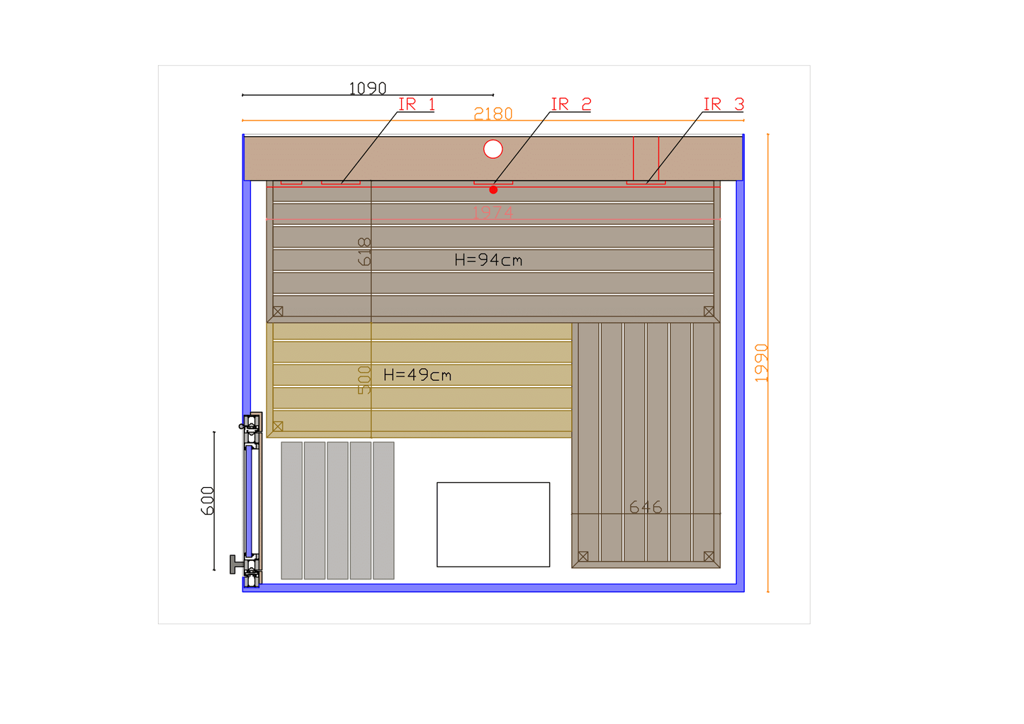 ThermaSol Vue - Front Panoramic Glass, 3-4 Person, Outdoor Sauna - Art of Spas
