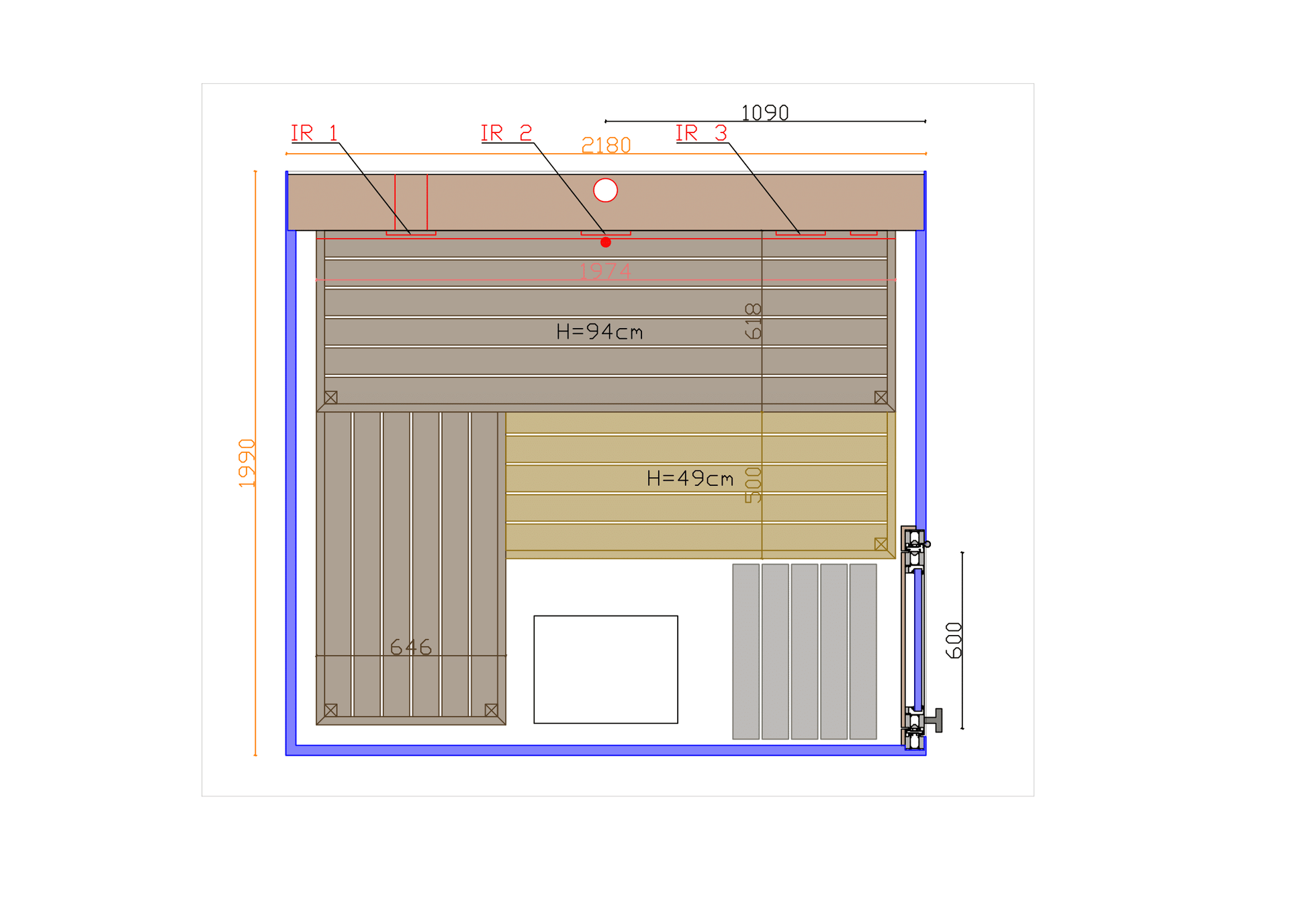 ThermaSol Vue - Front Panoramic Glass, 3-4 Person, Outdoor Sauna - Art of Spas