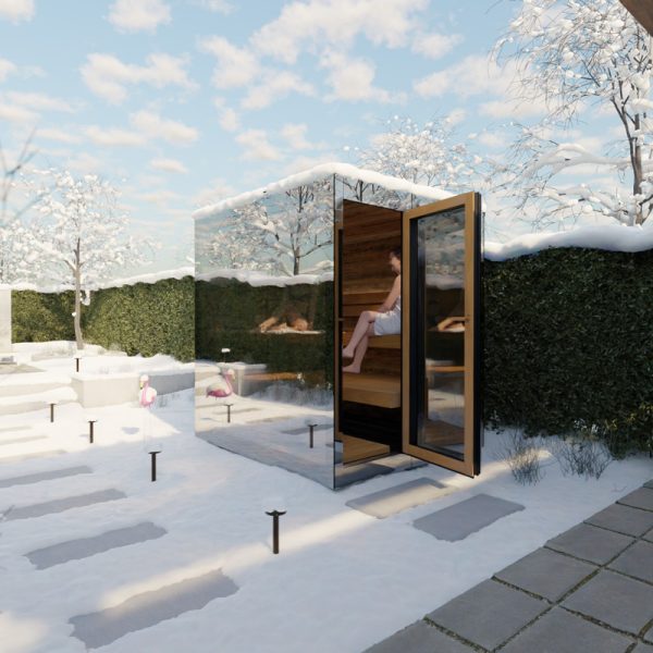 ThermaSol Vue - Front Panoramic Glass, 3-4 Person, Outdoor Sauna - Art of Spas