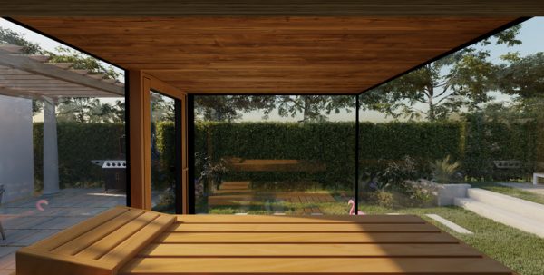 ThermaSol Vue - Front Panoramic Glass, 3-4 Person, Outdoor Sauna - Art of Spas