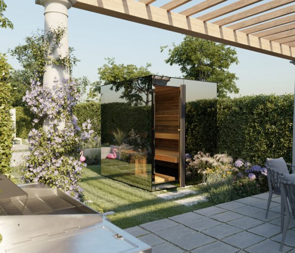 ThermaSol Vue - Front Panoramic Glass, 3-4 Person, Outdoor Sauna - Art of Spas